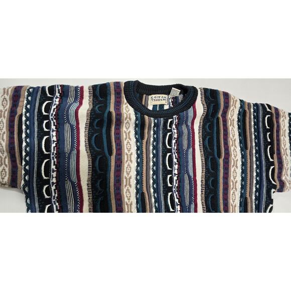 Vintage Cotton Traders Sweater Adult XL/T Knit Textured Pullover Mens Crewneck - Picture 4 of 10